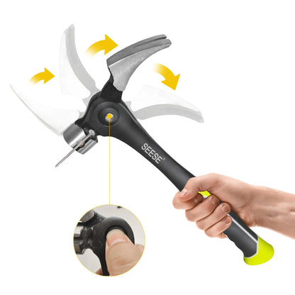Adjustable Nail Puller Hammer – Magnetic Nail Starter with Anti-Slip Shock-Absorbing Handle for DIY, Workshop & Home Repairs