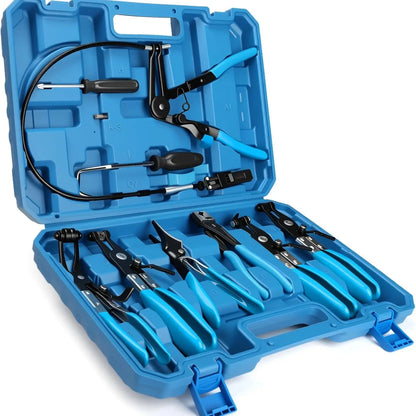 9PCS Hose Clamp Pliers,Automotive Hose Clamp Removal Tool, Long Reach Flexible Wire Tools for Radiator, Heater, Coolant & Water Hoses