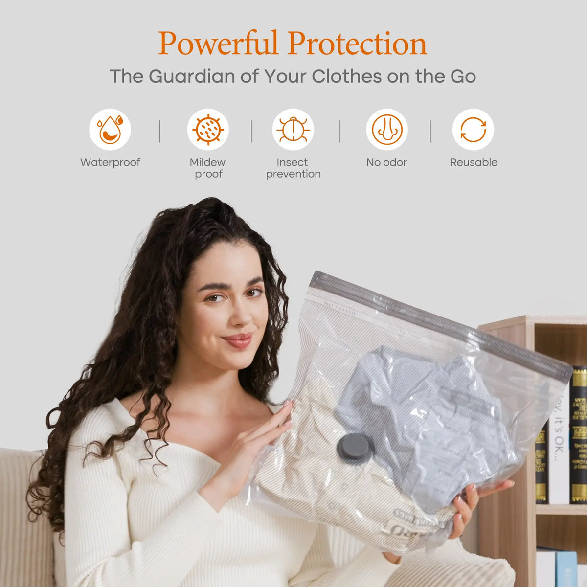 Portable Vacuum Storage Bag Set – Rechargeable Electric Air Pump with Airtight Compression Bags for Travel, Home Organization & Space Saving