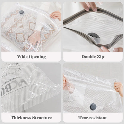 Portable Vacuum Storage Bag Set – Rechargeable Electric Air Pump with Airtight Compression Bags for Travel, Home Organization & Space Saving