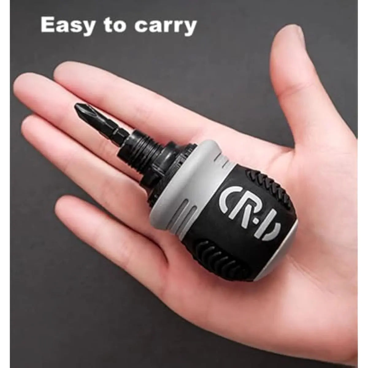 Short Ratcheting Screwdriver Set,12-in-1 Multi-bit Stubby Screw Driver Set CR-V hardened hard dual-purpose screwdriver head Telescopic dual-purpose screwdriver cross Slotted screwdriver head Screwdriver powerful magnetic multi-function