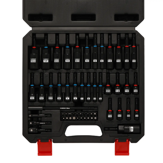 55-Piece Magnetic Nut Driver Set with Magnetic Screwdriver Bits for Impact Drill - Deep, Shallow, Metric/SAE, Bit Extension Bar, Socket Adapters, Wing Nut Driver, Tool Box - Manufacturer Warranty, Father's Day Gift