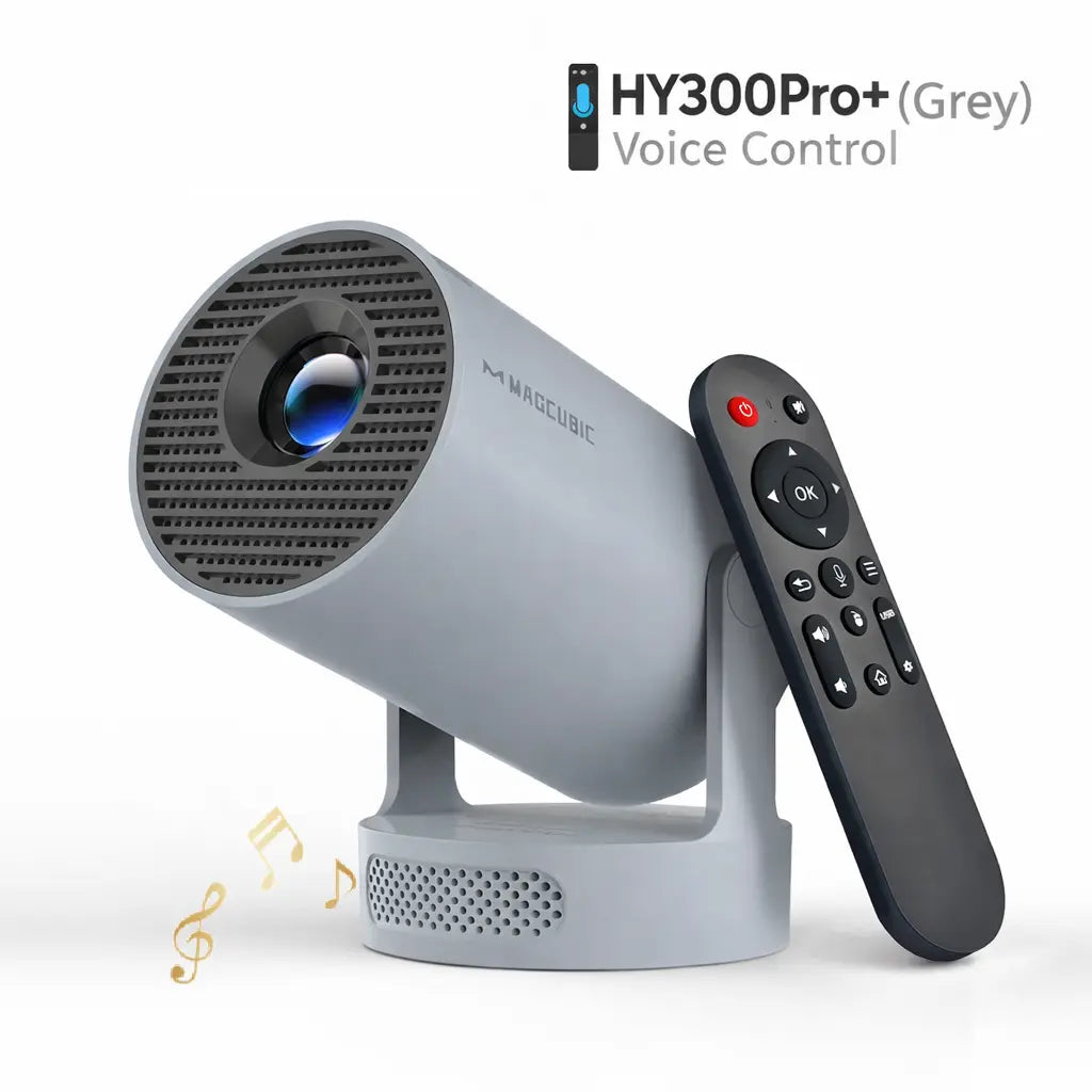 HY300Pro Mini Projector – 290 ANSI Portable Smart Projector with Android 14, WiFi 6, Bluetooth 5.4 & Auto Keystone Correction for Home Theater