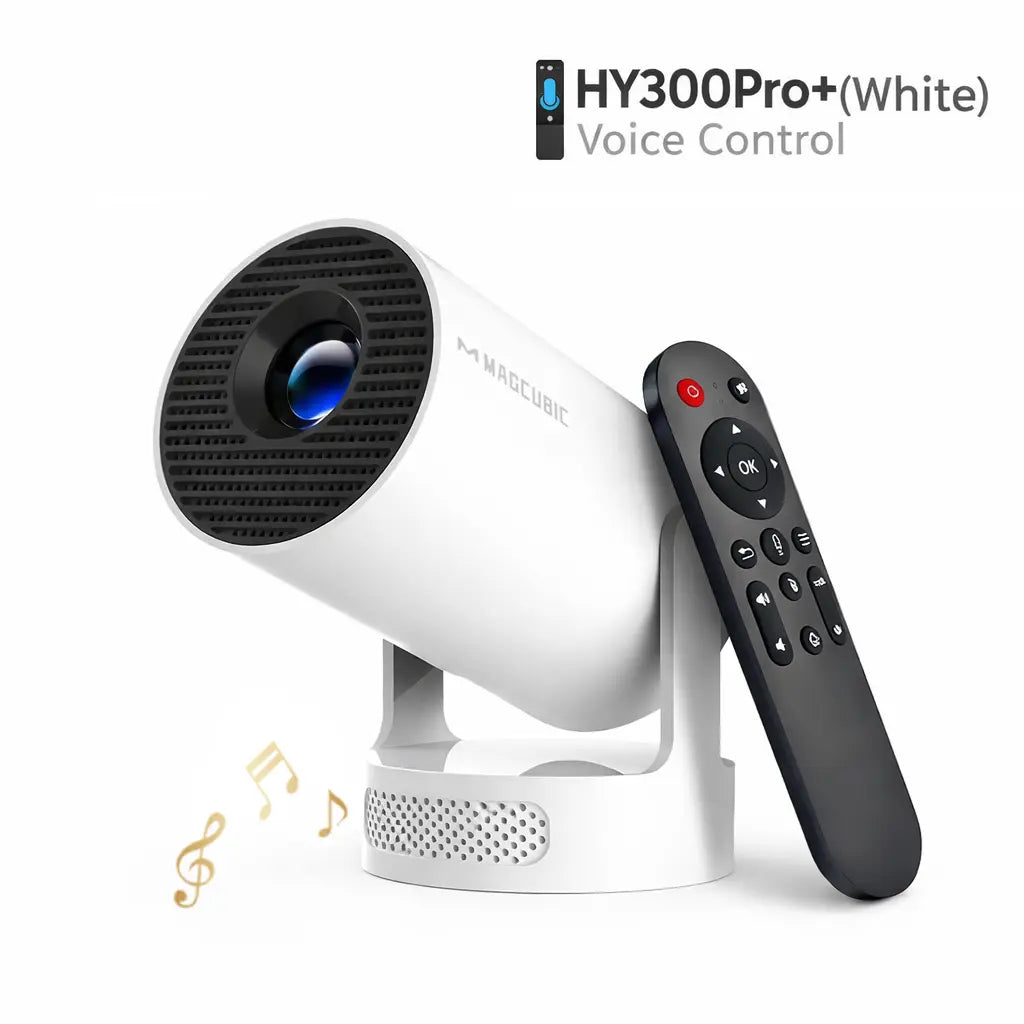 HY300Pro Mini Projector – 290 ANSI Portable Smart Projector with Android 14, WiFi 6, Bluetooth 5.4 & Auto Keystone Correction for Home Theater