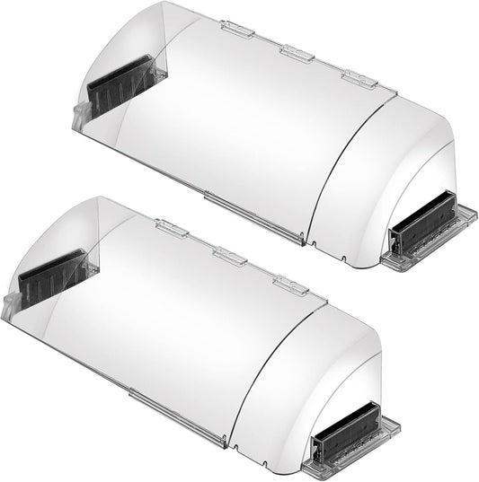2-Pack Transparent Indoor Expandable Air & Heat Deflector for Vents, Floor Vents, Sidewalls & Ceiling Registers, 8.5-in to 15-in Adjustment, Magnetic Fix, Precise Airflow Redirection, Tool-Free Install, Energy-Saving, Prevents Direct Cold/Hot Air Blasts,