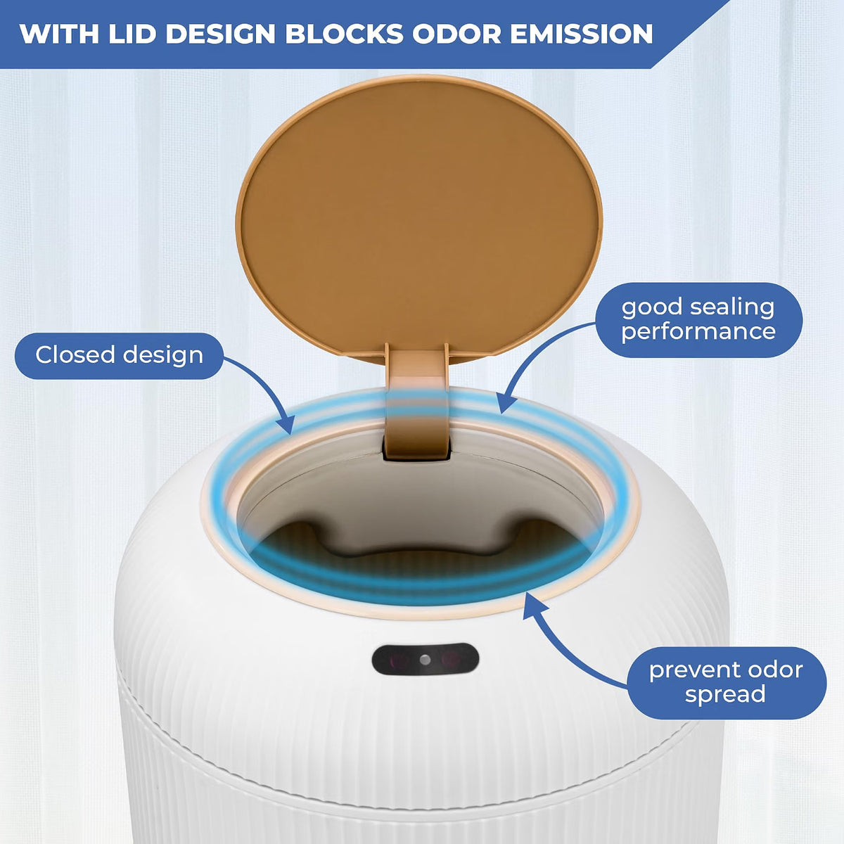 Smart Touchless Trash Can – Waterproof Automatic Motion Sensor Garbage Bin for Bathroom, Office & Home Space Saving