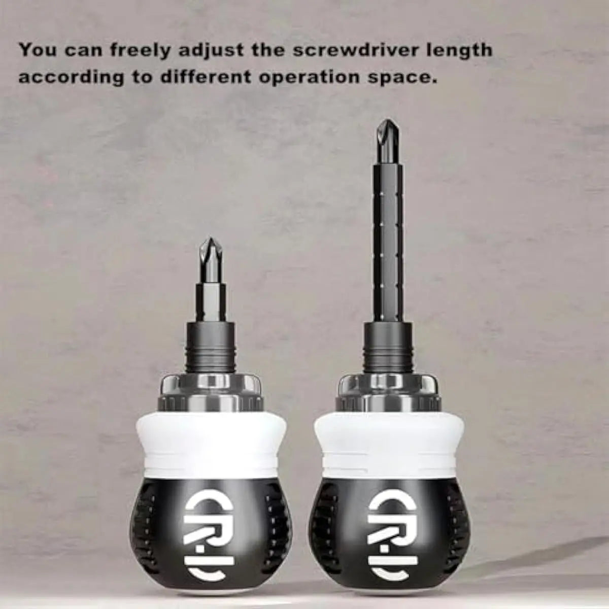 Short Ratcheting Screwdriver Set,12-in-1 Multi-bit Stubby Screw Driver Set CR-V hardened hard dual-purpose screwdriver head Telescopic dual-purpose screwdriver cross Slotted screwdriver head Screwdriver powerful magnetic multi-function