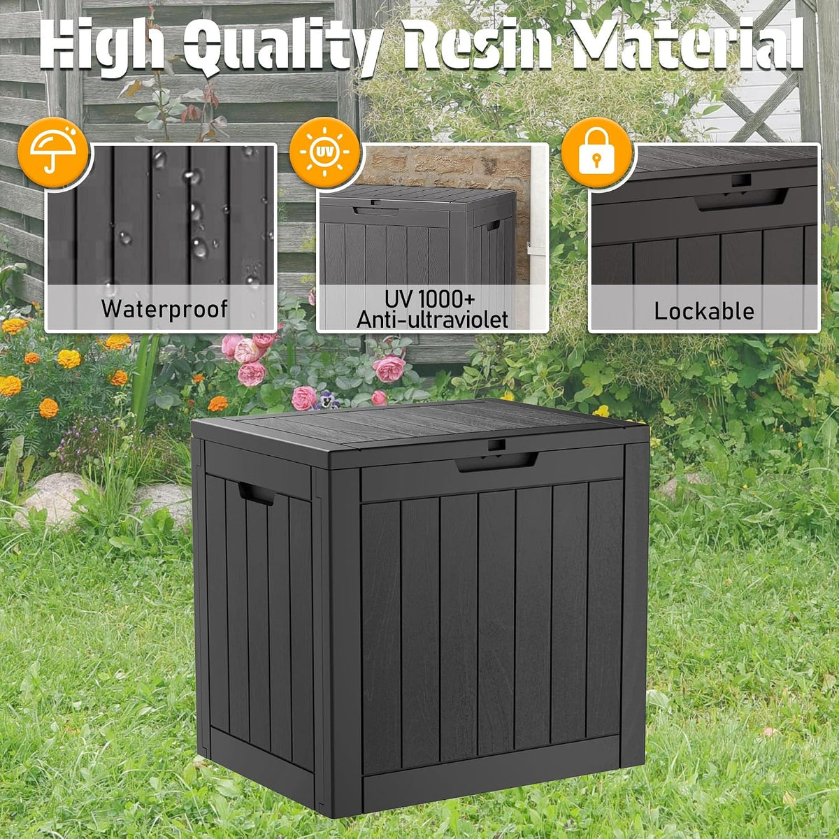 31-Gallon Outdoor Storage Box, Waterproof & UV-Resistant, Perfect for Organizing Patio Furniture, Cushions, Toys, and Tools. Ideal for Patio, Garage, and Deck.Summervibes