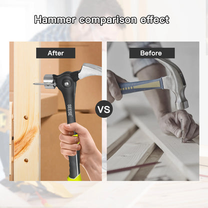 Adjustable Nail Puller Hammer – Magnetic Nail Starter with Anti-Slip Shock-Absorbing Handle for DIY, Workshop & Home Repairs