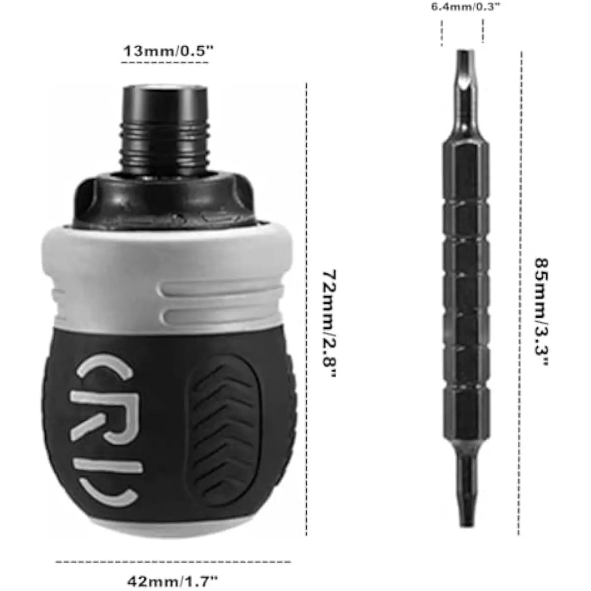 Short Ratcheting Screwdriver Set,12-in-1 Multi-bit Stubby Screw Driver Set CR-V hardened hard dual-purpose screwdriver head Telescopic dual-purpose screwdriver cross Slotted screwdriver head Screwdriver powerful magnetic multi-function