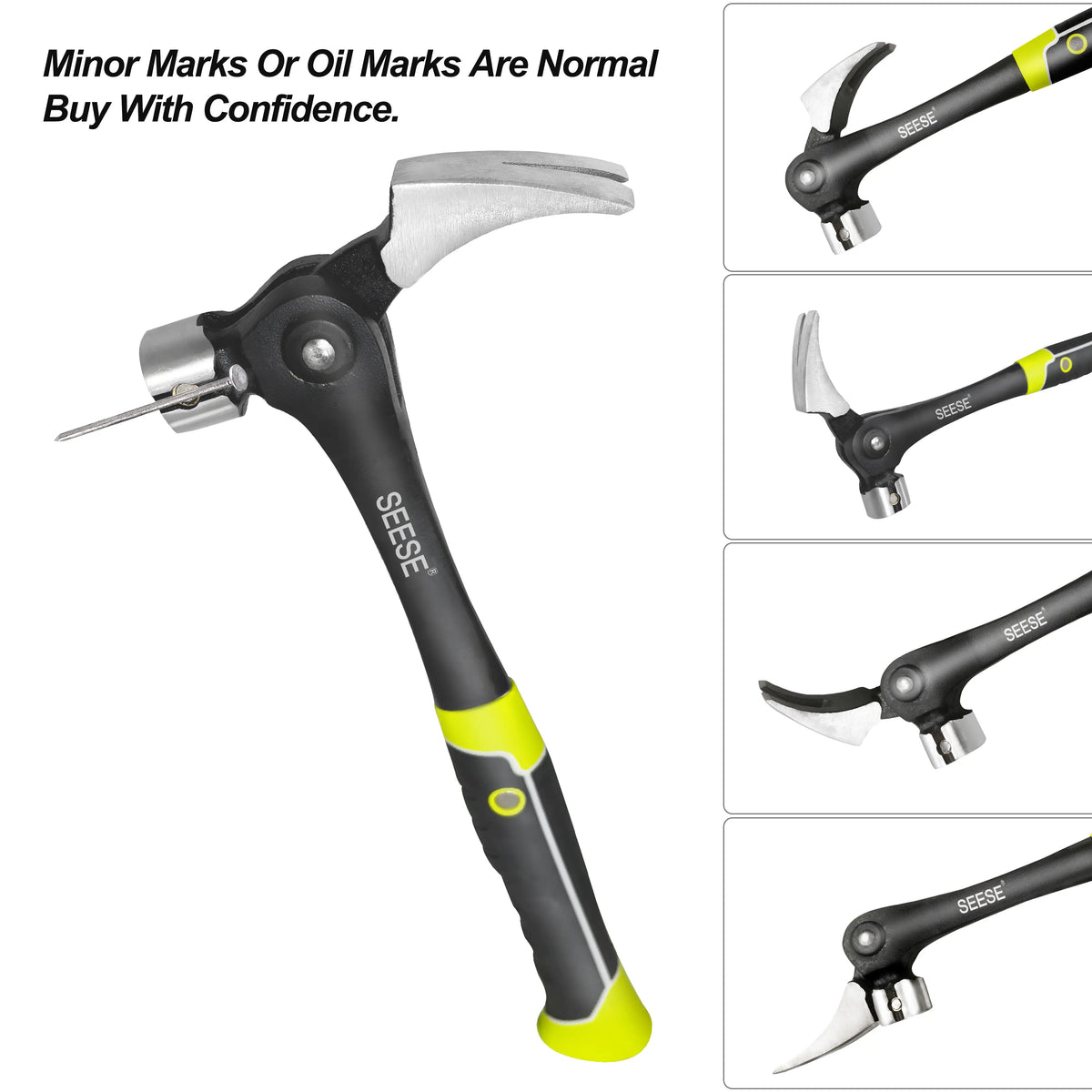 Adjustable Nail Puller Hammer – Magnetic Nail Starter with Anti-Slip Shock-Absorbing Handle for DIY, Workshop & Home Repairs