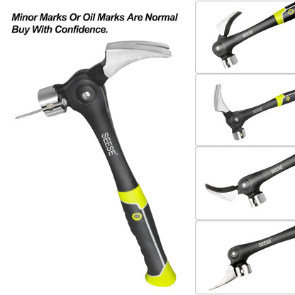 Adjustable Nail Puller Hammer – Magnetic Nail Starter with Anti-Slip Shock-Absorbing Handle for DIY, Workshop & Home Repairs