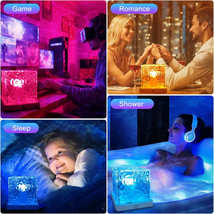 Rechargeable Ocean Wave Shower Light – 16 Color Waterproof LED Projector Lamp with Remote for Relaxing Bathroom & Bedroom Ambience