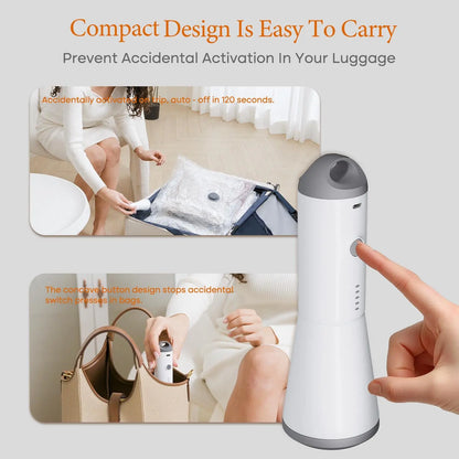 Portable Vacuum Storage Bag Set – Rechargeable Electric Air Pump with Airtight Compression Bags for Travel, Home Organization & Space Saving