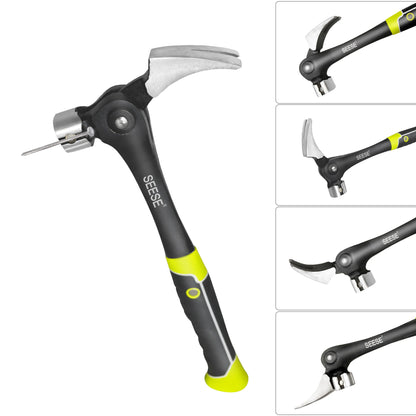 Adjustable Nail Puller Hammer – Magnetic Nail Starter with Anti-Slip Shock-Absorbing Handle for DIY, Workshop & Home Repairs